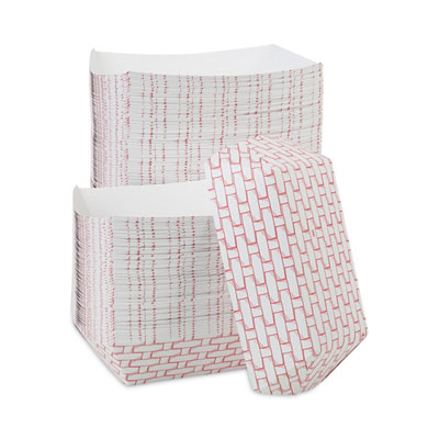 Boardwalk Paper Food Baskets, 5 lb Capacity, Red/White, 500/Carton (30LAG500)