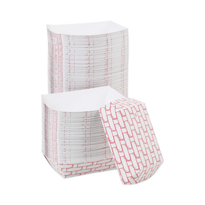 Boardwalk Paper Food Baskets, 2 lb Capacity, Red/White, 1,000/Carton (30LAG200)