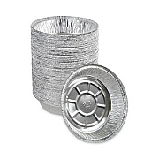 Boardwalk Round Aluminum To-Go Containers, 250 Gauge, 24 oz, 7" Diameter x 1.47" h, Silver, 500/Carton (ROUND7)