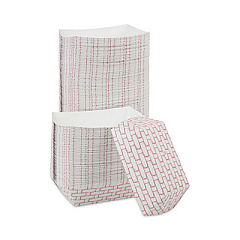 Boardwalk Paper Food Baskets, 3 lb Capacity, Red/White, 500/Carton (30LAG300)
