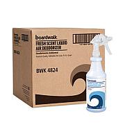 Boardwalk Fresh Scent RTU Liquid Air Deodorizer, 32 oz Spray Bottle, 12/Carton (4824)