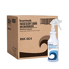 Boardwalk Fresh Scent RTU Liquid Air Deodorizer, 32 oz Spray Bottle, 12/Carton (4824)