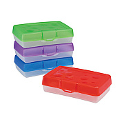 Storex Pencil Box, 8.38 x 5.63 x 2.5, Randomly Assorted Colors (61605U12C)