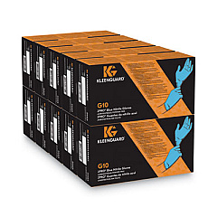 KleenGuard G10 2PRO Nitrile Gloves, Powder-Free, Large, 6 mil Thick, 9.5" Long, Blue, 100/Box (54423)
