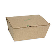 Pactiv Evergreen EarthChoice Tamper Evident OneBox Paper Box, 7.6 x 5.7 x 3.3, Brown, 160/Carton (NOB03KECTE)