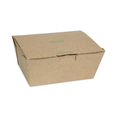 Pactiv Evergreen EarthChoice Tamper Evident OneBox Paper Box, 7.6 x 5.7 x 3.3, Brown, 160/Carton (NOB03KECTE)