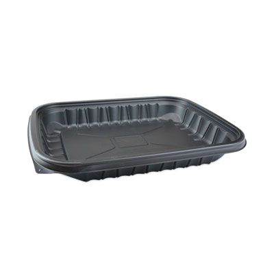 Pactiv Evergreen EarthChoice Entree2Go Takeout Container, 48 oz, 11.8 x 8.8 x 1.61, Black, Plastic, 200/Carton (YCNB12X94800)