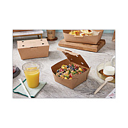 Pactiv Evergreen EarthChoice Tamper Evident OneBox Paper Box, 5.4 x 5.4 x 2.5, Brown, 312/Carton (NOB01KECTE)