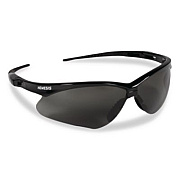 KleenGuard Nemesis Safety Glasses, Black Half Frame, Smoke Dual Lens (22475)