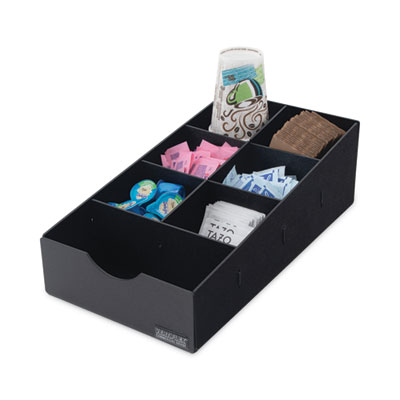 Vertiflex Commercial Grade Condiment Caddy, 7 Compartments, 8.75 x 16 x 5.25, Black (VFCC169)