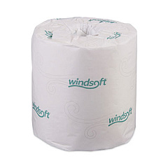 Windsoft Bath Tissue, Individually Wrapped Rolls, Septic Safe, 2-Ply, White, 500 Sheets/Roll, 96 Rolls/Carton (2240B)