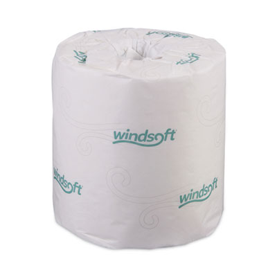 Windsoft Bath Tissue, Individually Wrapped Rolls, Septic Safe, 2-Ply, White, 500 Sheets/Roll, 96 Rolls/Carton (2240B)