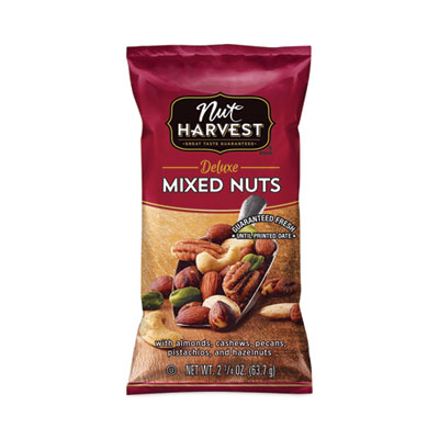 Nut Harvest Deluxe Mixed Nuts, 2.25 oz Pouch, 8/Carton (29500005)