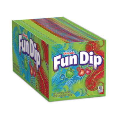 Lik-m-aid Fun Dip Candy, Assorted Flavors, 0.43 oz Pouches, 48/Box (20900166)