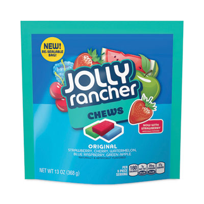 Jolly Rancher Chews Candy, Assorted Flavors, 13 oz Pouches, 4/Carton (24600300)
