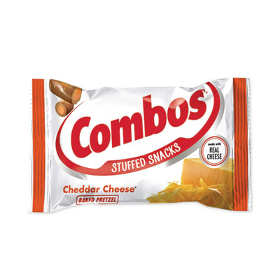 Combos Baked Snacks, 1.8 oz Bag, Cheddar Cheese Pretzel, 18 Bags/Carton (20900409)