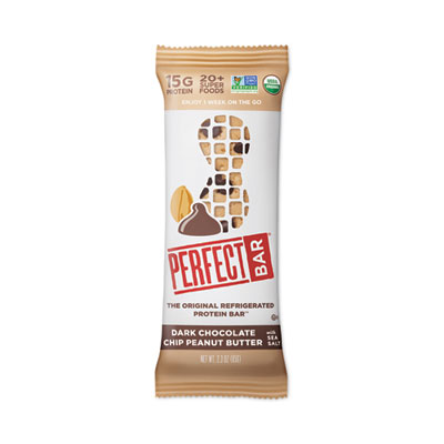 Perfect Bar Refrigerated Protein Bar, Dark Chocolate Peanut Butter with Sea Salt, 2.3 oz Bar, 16/Carton (30700247)