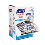 PURELL Advanced Hand Sanitizer Single Use, Gel, 1.2 mL Packet, Fragrance-Free, 125/Box, 12 Box/Carton (9630125NSCT)