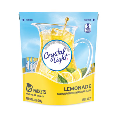 Crystal Light Flavored Drink Mix Pitcher Packs, Lemonade, 0.14 oz Packets, 16 Packets/Pouch, 1 Pouch/Carton (22000552)
