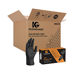 KleenGuard G10 Kraken Grip Nitrile Gloves, Powder-Free, XX-Large, 6 mil Thick, 9.5" Long, Black, 90/Box, 10 Boxes/Carton (49279)