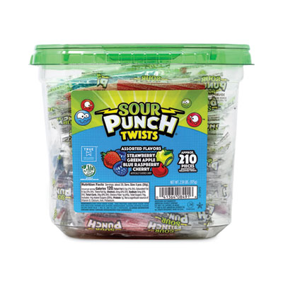 Sour Punch Twists, Variety, 2.59 lb Tub, Approx. 210 Pieces (20916848)