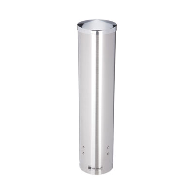 San Jamar Water Cup Dispenser with Removable Cap, For 4.5 oz to 7 oz Cone and 6 oz to 12 oz Flat Cups, Stainless Steel, 6/Carton (C3250SSCT)