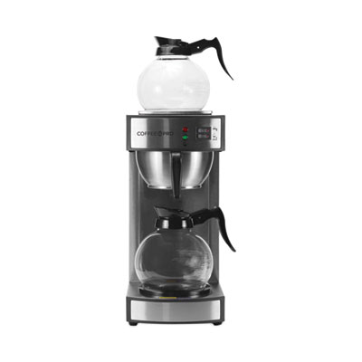 Coffee Pro Two-Burner Institutional Coffeemaker, 10/12 Cup, 8.75 x 14.75 x 15.25, Stainless Steel (CPRLG2)