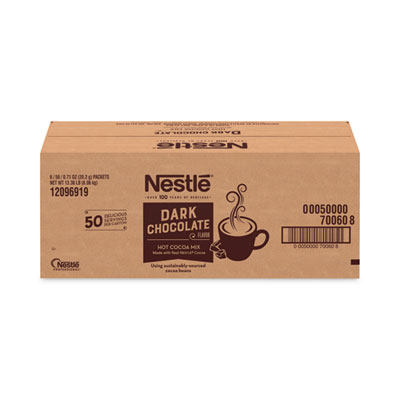 Nestl Hot Cocoa Mix, Dark Chocolate, 0.71 Packets, 50 Packets/Box, 6 Boxes/Carton (70060CT)