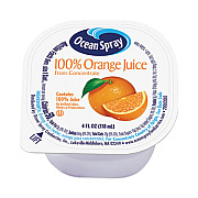 Ocean Spray 100% Juice, Orange, 4 oz Cup, 48/Box (30700001)