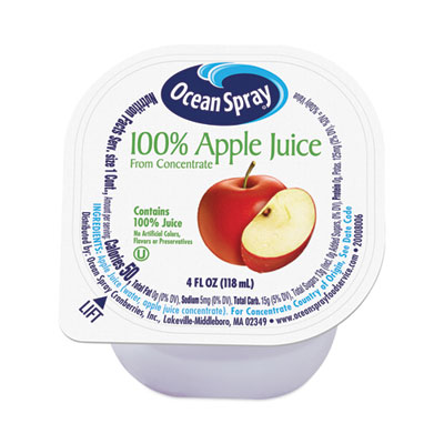 Ocean Spray 100% Juice, Apple, 4 oz Cup, 48/Box (30700002)