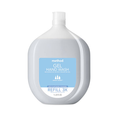 Method Gel Hand Wash Refill Tub, Sweet Water Scent, 34 oz, 4/Carton (378682)