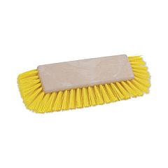 Boardwalk Dual-Surface Scrub Brush, Yellow Polypropylene Bristles, 10" Brush, Plastic Handle (3410)
