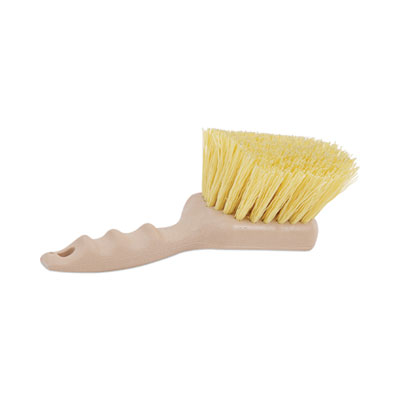 Boardwalk Utility Brush, Cream Polypropylene Bristles, 5.5" Brush, 3" Tan Plastic Handle (4308)