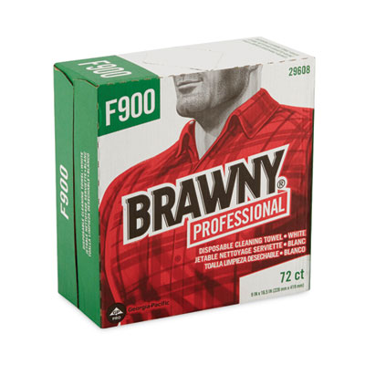 Brawny Professional FLAX 900 Heavy Duty Cloths, 9 x 16.5, White, 72/Box (29608EA)