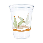 Dart Bare Eco-Forward RPET Cold Cups, 16 oz to 18 oz, Plastic, Leaf Design, 50/Pack (RTP16DBAREPK)