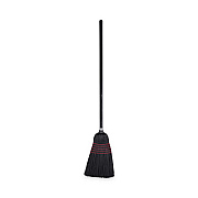 Boardwalk Flagged Tip Poly Bristle Janitor Brooms, 10 x 58.5, Wood Handle, Natural/Black, 12/Carton (930BP)
