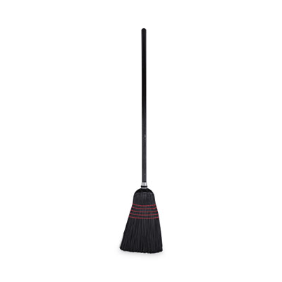 Boardwalk Flagged Tip Poly Bristle Janitor Brooms, 10 x 58.5, Wood Handle, Natural/Black, 12/Carton (930BP)