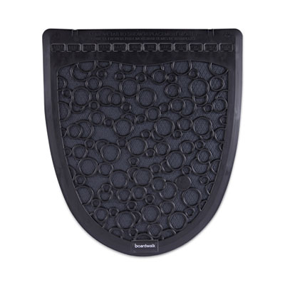 Boardwalk Disposable Urinal Floor Mat 2.0, Shield-Shaped, Black/Gray Slip-Resistant Surface, 17.5" x 20", 6/Carton (UMBB)