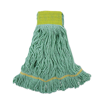 Boardwalk EcoMop Looped-End Mop Head, Recycled Fibers, Large Size, Green, 12/Carton (1200LCT)