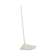 Boardwalk Handle/Deck Mops, #16 White Cotton Head, 48" Natural Wood Handle (116C)