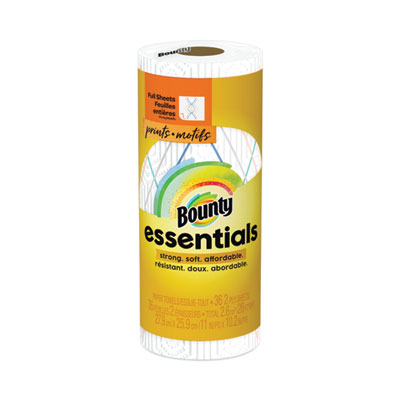 Bounty Essentials Kitchen Roll Paper Towels, 2-Ply, 11 x 10.2, 40 Sheets/Roll (74657RL)