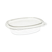 Pactiv Evergreen EarthChoice Recycled PET Hinged Container, 8 oz, 4.92 x 5.87 x 1.32, Clear, Plastic, 200/Carton (0CA910080000)