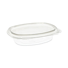 Pactiv Evergreen EarthChoice Recycled PET Hinged Container, 8 oz, 4.92 x 5.87 x 1.32, Clear, Plastic, 200/Carton (0CA910080000)