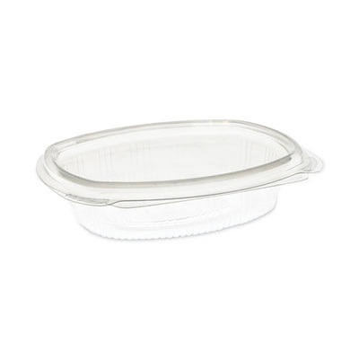 Pactiv Evergreen EarthChoice Recycled PET Hinged Container, 8 oz, 4.92 x 5.87 x 1.32, Clear, Plastic, 200/Carton (0CA910080000)
