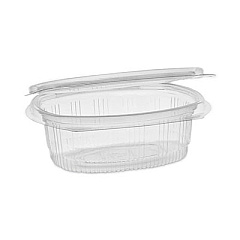 Pactiv Evergreen EarthChoice Recycled PET Hinged Container, 12 oz, 4.92 x 5.87 x 1.89, Clear, Plastic, 200/Carton (0CA910120000)