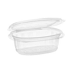 Pactiv Evergreen EarthChoice Recycled PET Hinged Container, 16 oz, 4.92 x 5.87 x 2.48, Clear, Plastic, 200/Carton (0CA910160000)