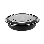 Pactiv Evergreen EarthChoice MealMaster Container with Lid, 48 oz, 9" Diameter x 2.12" h, Black/Clear, Plastic, 150/Carton (0CN80948CSTC)