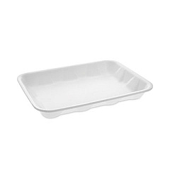 Pactiv Evergreen Meat Tray, #4D, 9.5 x 7 x 1.25, White, Foam, 500/Carton (0TF104D10000)