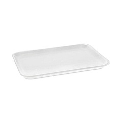 Pactiv Evergreen Meat Tray, #4 Shallow, 9.12 x 7.12 x 0.65, White, Foam, 500/Carton (0TF104S00000)