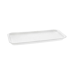 Pactiv Evergreen Supermarket Tray, #10S, 10.75 x 5.7 x 0.65, White, Foam, 500/Carton (0TF110S00000)